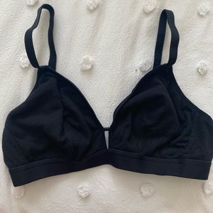 Lively Black Ribbed Bralette